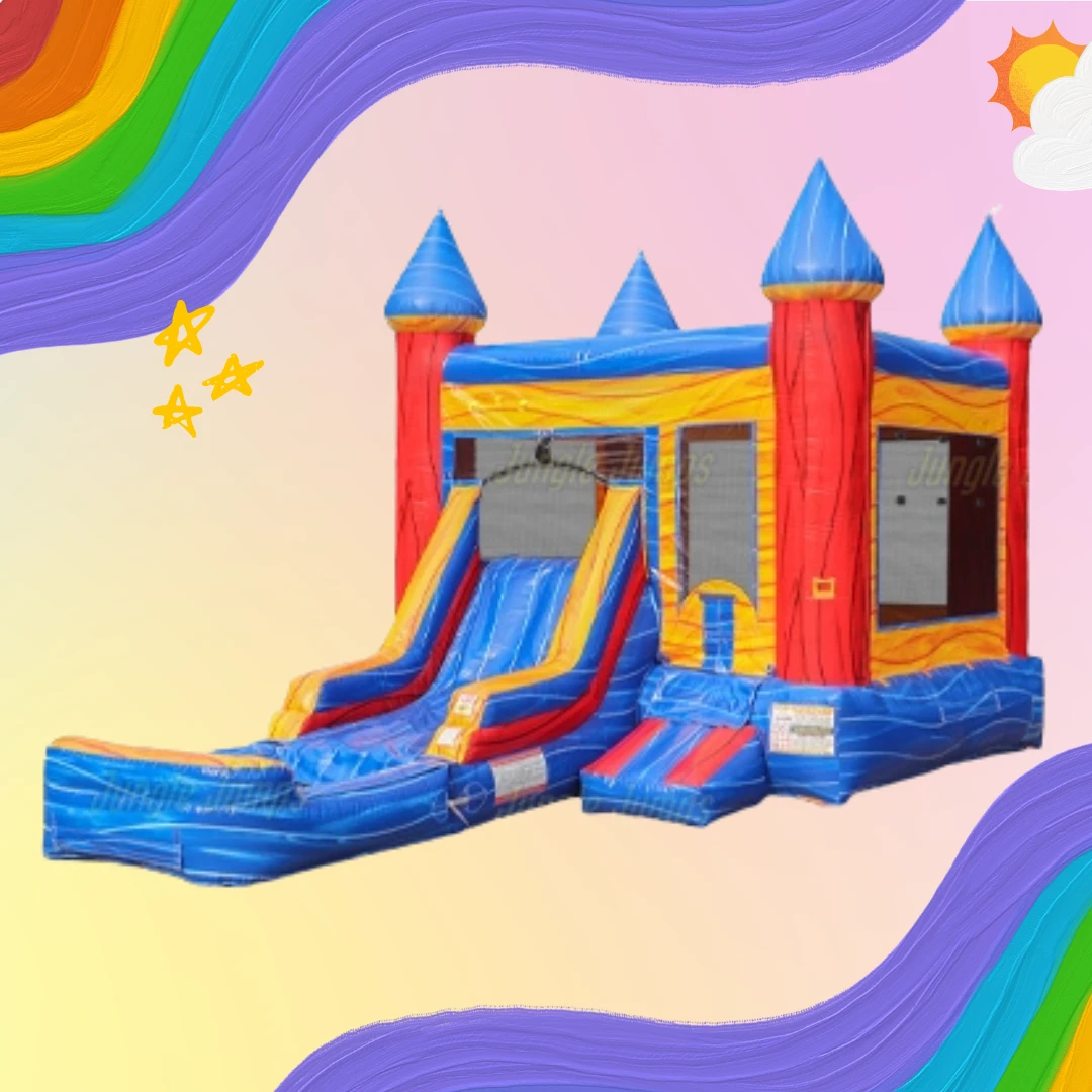Stylish and Unique Marble Bounce House Combo Rental